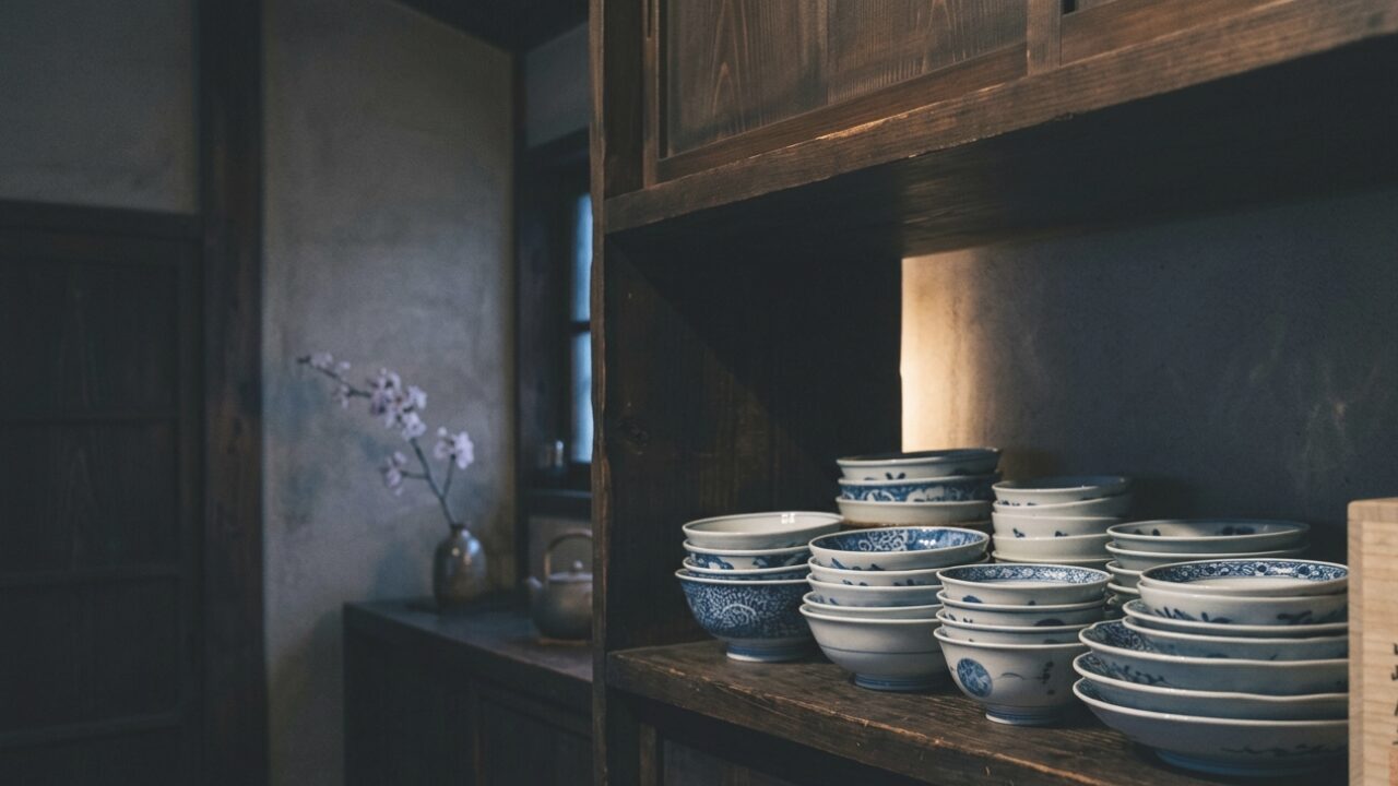 Floyd FUJI BAKO ペア茶碗・猪口セット、波佐見焼、桐箱入り、重ねると富士山型